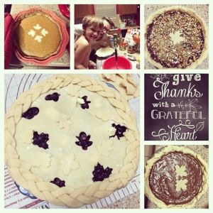 Prep Day 3- pies, pies and more pies! Pumpkin, chocolate pecan, fudge and honey balsamic blueberry. 